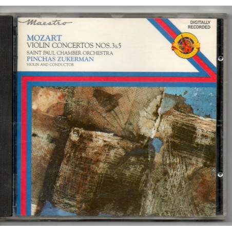 Mozart Violin Concertos Nos 3 & 5 Pinchas Zukerman Saint Paul Chamber Orchestra (1987 CD)