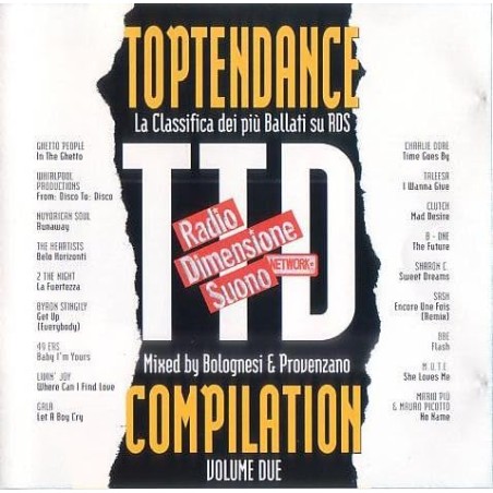Top Ten Dance Compilation Volume Due, Mixed by Bolognesi & Provenzano, La Classifica dei più Ballati su RDS, CD