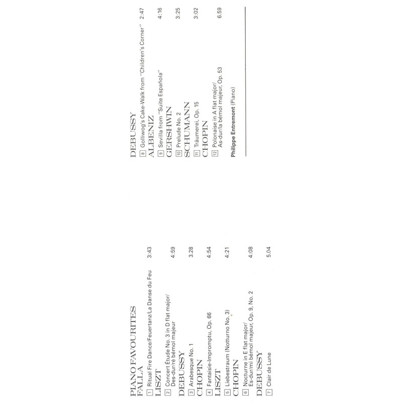 Liszt:Liebestraum, Falla Ritual Fire Dance and other piano Favourites PHILIPPE ENTREMONT