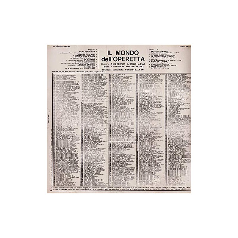 LPS24 LP Il Mondo Dell'Operetta VINYL