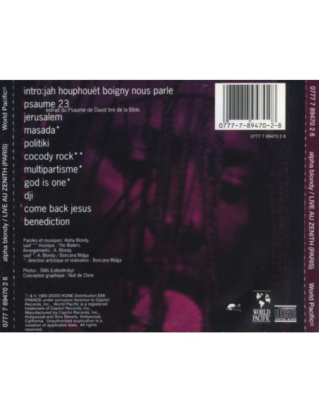 LIVE AU ZENITH (PARIS) CD ALPHA BLONDY