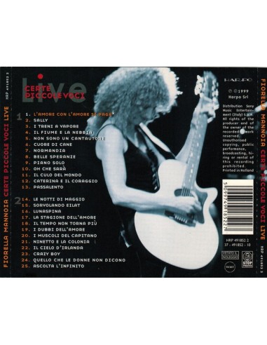 CERTE PICCOLE VOCI LIVE MANNOIA CD CD Mannoia Fiorella
