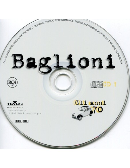 GLI ANNI 70 BAGLIONI 2° EDIZIONE TOP SELLERS CD Baglioni Claudio