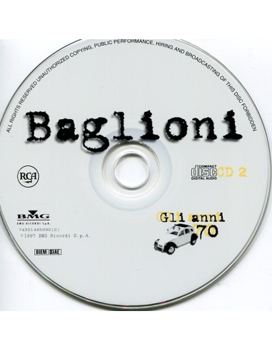 GLI ANNI 70 BAGLIONI 2° EDIZIONE TOP SELLERS CD Baglioni Claudio