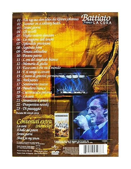 LA CURA BATTIATO DVD 27.03.07 DVD Battiato